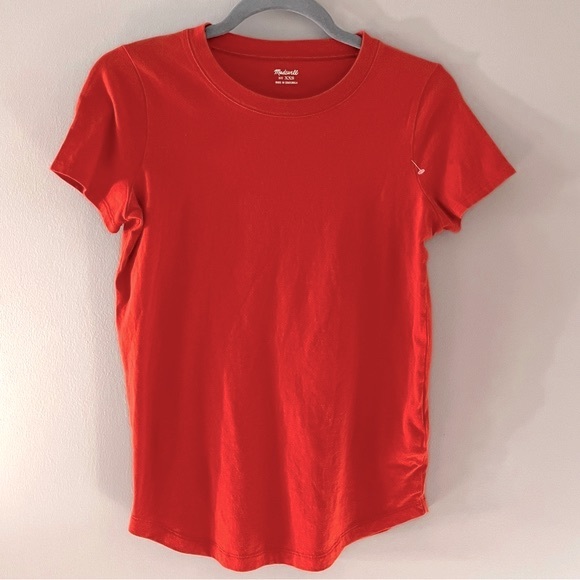 MADEWELL Whisper Cotton Rib-Crewneck Tee in Southwestern Clay Size XXS - Picture 2 of 8